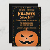 Haunted Jack O Lantern Pumpkin Halloween Party Kaart (Voorkant / Achterkant)
