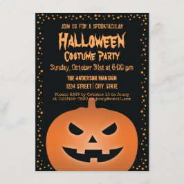 Haunted Jack O Lantern Pumpkin Halloween Party Kaart