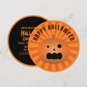 Haunted Jack O Lantern Pumpkin Halloween Party Kaart (Voorkant / Achterkant)