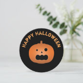 Haunted Jack O Lantern Pumpkin Halloween Party Kaart (Staand voorkant)