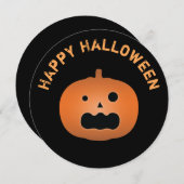 Haunted Jack O Lantern Pumpkin Halloween Party Kaart (Voorkant / Achterkant)