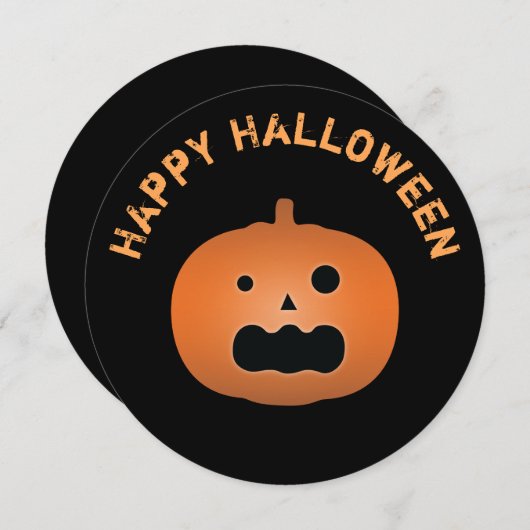 Haunted Jack O Lantern Pumpkin Halloween Party Kaart (Voorkant / Achterkant)