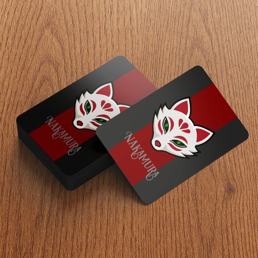 Haunted Japanese Fox Spirit Mask - gepersonaliseer Pokerkaarten