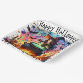 Haunted Kleurrijke Happy Halloween Heksenpapier Bo Papieren Bordje (Gebogen)