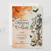 Haunted kostuum en cocktails Halloween Party Kaart (Voorkant)
