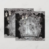  Haunted Lady Halloween-feestuitnodiging Kaart (Voorkant / Achterkant)