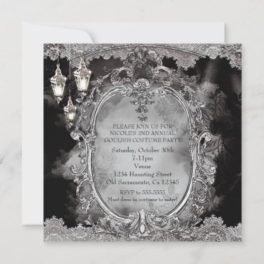  Haunted Lady Halloween-feestuitnodiging Kaart (Achterkant)