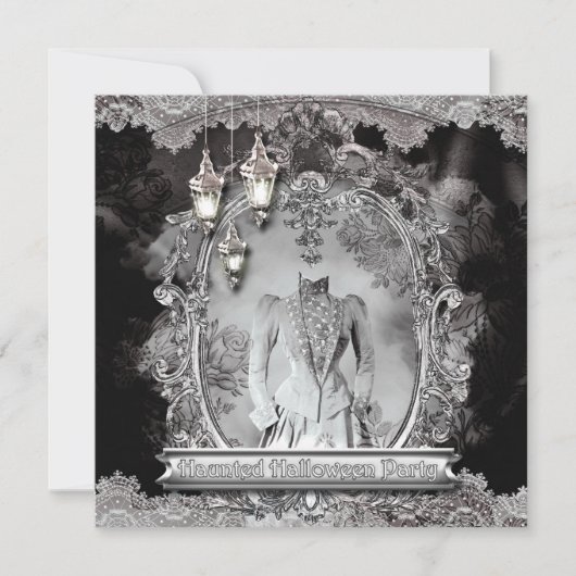  Haunted Lady Halloween-feestuitnodiging Kaart (Voorkant)