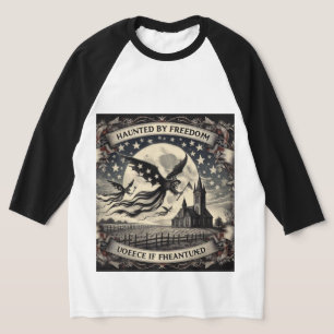 Haunted Liberty Castle: Vliegend skelet op Hallowe T-shirt