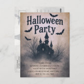 Haunted Manor Halloween Party Invitation Briefkaart (Voorkant / Achterkant)
