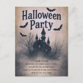 Haunted Manor Halloween Party Invitation Briefkaart (Voorkant)