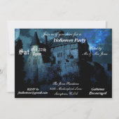 Haunted Mansion Castle House Night Halloween Kaart (Voorkant)