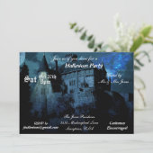 Haunted Mansion Castle House Night Halloween Kaart (Staand voorkant)