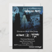 Haunted Mansion Castle House Night Halloween Kaart (Voorkant)