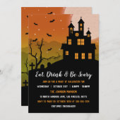 Haunted Mansion Eat Drink & be Scary Halloween Kaart (Voorkant / Achterkant)