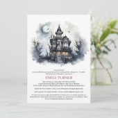 Haunted Mansion Gotisch Vrijgezellenfeest Kaart (Staand voorkant)