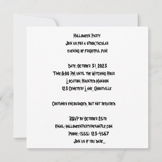 Haunted Mansion: Grimwood Manor Kaart (Achterkant)