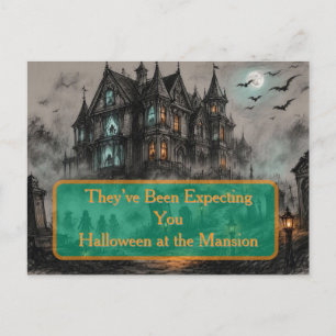 Haunted Mansion Halloween-feest Feestdagenkaart
