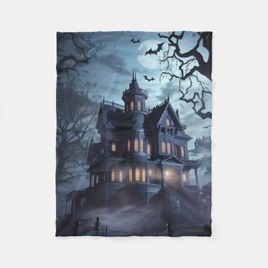 "Haunted Mansion Halloween Fleece Deken - (Voorkant)