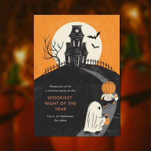Haunted Mansion Halloween Party Invitation Kaart