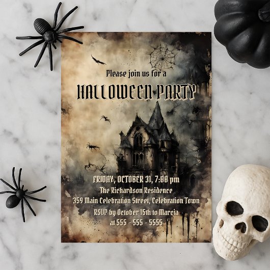  Haunted Mansion Halloween Party Kaart