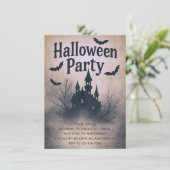 Haunted Mansion Halloween Party Kaart (Staand voorkant)