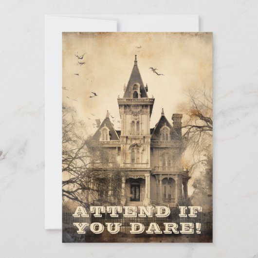 Haunted Mansion Halloween Party Kaart (Voorkant)