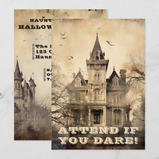  Haunted Mansion Halloween Party Kaart (Voorkant / Achterkant)