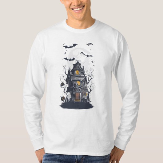 Haunted Mansion Halloween Scene T-shirt (Voorkant)