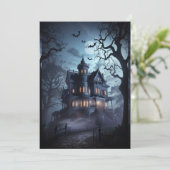 "Haunted Mansion Halloween Soiree Kaart (Staand voorkant)