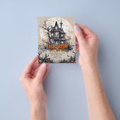 Haunted Mansion Halloween Spooky Party uitnodiging Flyer (Hand)