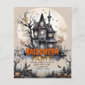 Haunted Mansion Halloween Spooky Party uitnodiging Flyer (Voorkant)