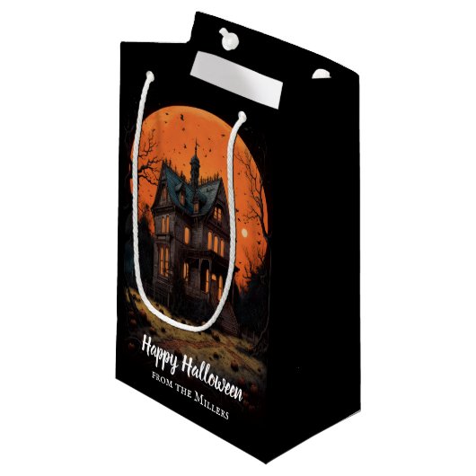 Haunted Mansion Happy Halloween Klein Cadeauzakje (Voorkant Gekanteld)