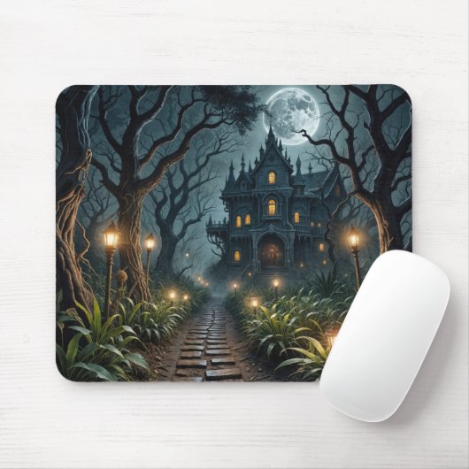 Haunted Mansion In Moonlight Muismat (Met muis)