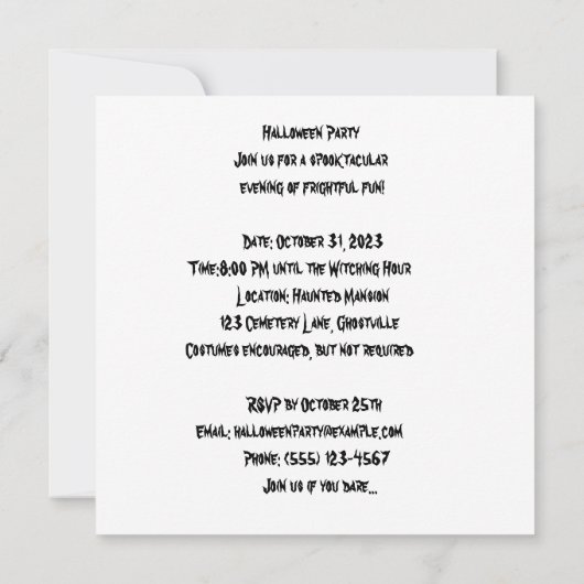 Haunted Mansion: Sinister Manor Kaart (Achterkant)