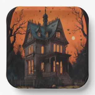 Haunted Mansion Volwassen Halloween Party Papieren Bordje