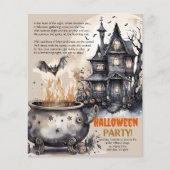 Haunted Mansion | Wicked Cauldron gedicht uitnodig Flyer (Voorkant)