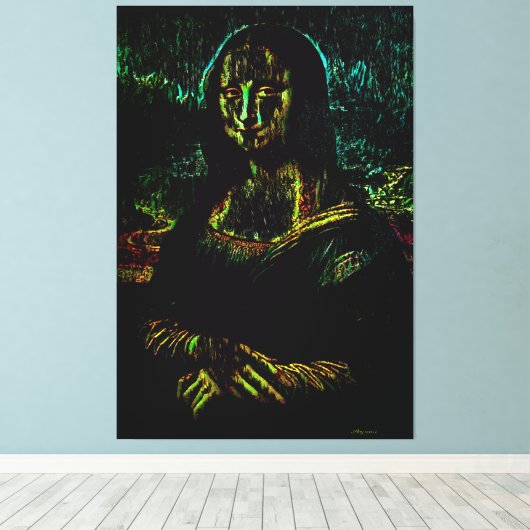 Haunted Mona Lisa Oil Canvas Afdruk (Insitu (Houten vloer))