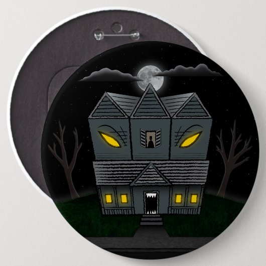 Haunted Monster House Ronde Button 6,0 Cm (Voorkant /achterkant)