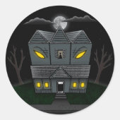Haunted Monster House Ronde Sticker (Voorkant)