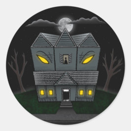 Haunted Monster House Ronde Sticker