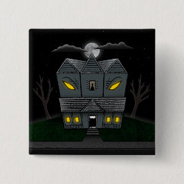 Haunted Monster House Vierkante Button 5,1 Cm