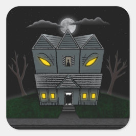 Haunted Monster House Vierkante Sticker