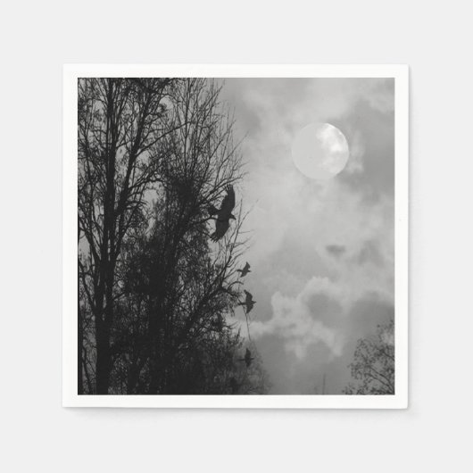 Haunted Moon beroemd gemaakt door Ravens Halloween Servetten (Voorkant)