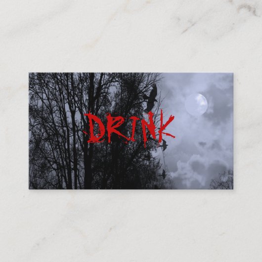 Haunted Moon met Ravens Blue Mist Drink Ticket (Voorkant)