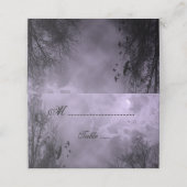 Haunted Moon Paarse Mist met Ravens Place Card Plaatskaartje (Buitenkant ongevouwen)