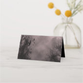 Haunted Moon Rode Hemel met Ravens Gevouwen Plaats Plaatskaartje (Achterkant)