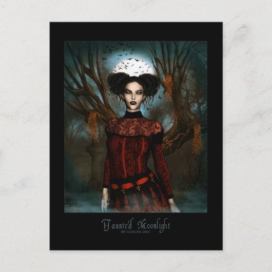 Haunted Moonlight Briefkaart (Voorkant)