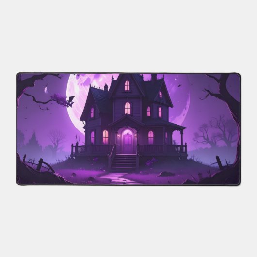 🖤 Haunted Moonlight – Desk Mat (Voorkant)