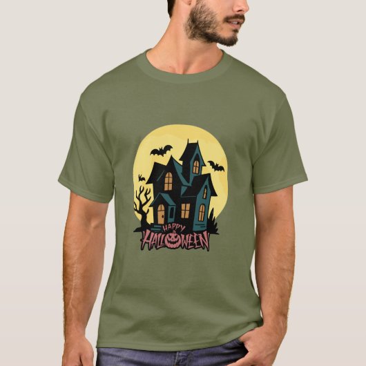 Haunted Moonlight Halloween T-Shirt (Voorkant)